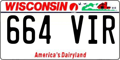 WI license plate 664VIR