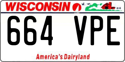 WI license plate 664VPE