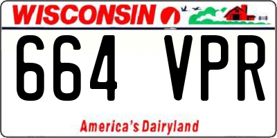 WI license plate 664VPR