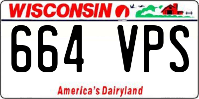 WI license plate 664VPS