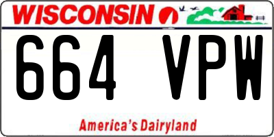 WI license plate 664VPW