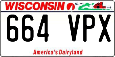 WI license plate 664VPX