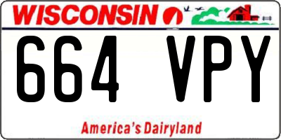 WI license plate 664VPY