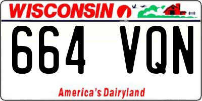 WI license plate 664VQN