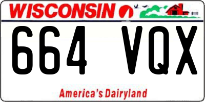 WI license plate 664VQX