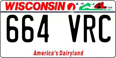 WI license plate 664VRC