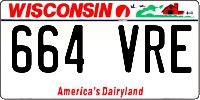 WI license plate 664VRE