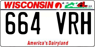 WI license plate 664VRH