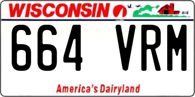 WI license plate 664VRM