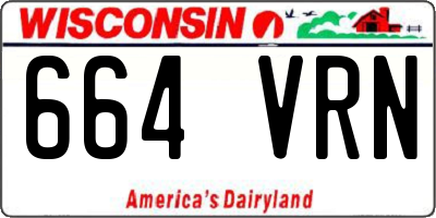 WI license plate 664VRN