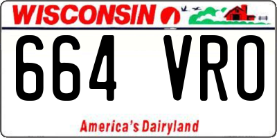 WI license plate 664VRO