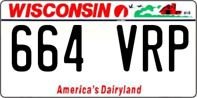 WI license plate 664VRP