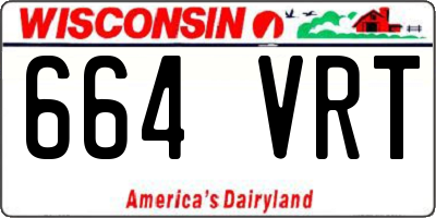 WI license plate 664VRT