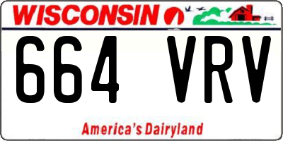 WI license plate 664VRV