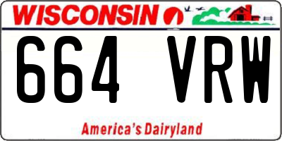 WI license plate 664VRW