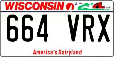 WI license plate 664VRX