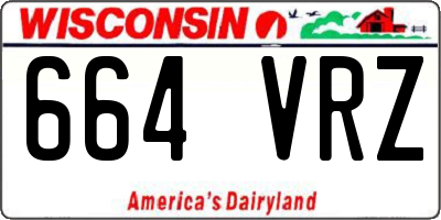 WI license plate 664VRZ