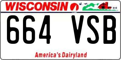 WI license plate 664VSB