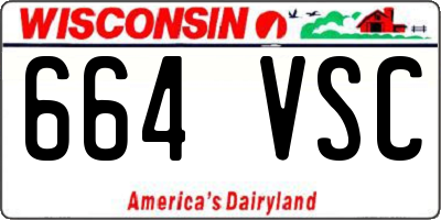 WI license plate 664VSC
