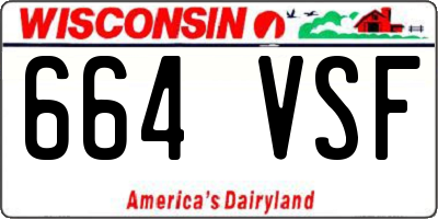 WI license plate 664VSF