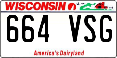 WI license plate 664VSG