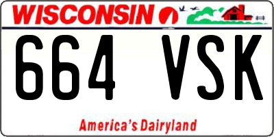 WI license plate 664VSK