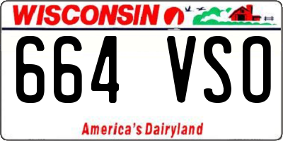 WI license plate 664VSO