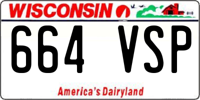 WI license plate 664VSP