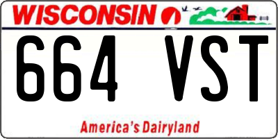 WI license plate 664VST