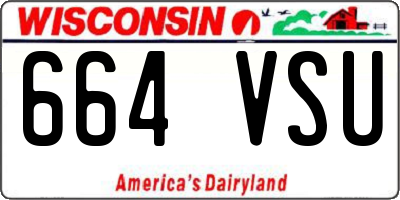 WI license plate 664VSU