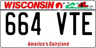 WI license plate 664VTE