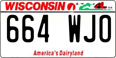 WI license plate 664WJO