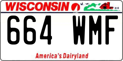 WI license plate 664WMF