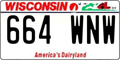 WI license plate 664WNW