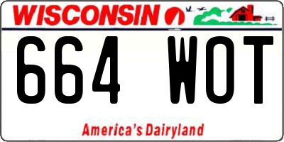 WI license plate 664WOT