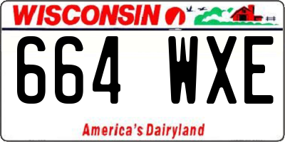 WI license plate 664WXE