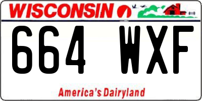 WI license plate 664WXF