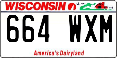 WI license plate 664WXM