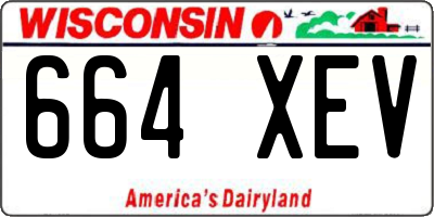 WI license plate 664XEV