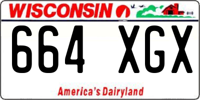 WI license plate 664XGX