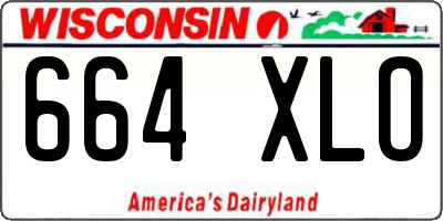 WI license plate 664XLO