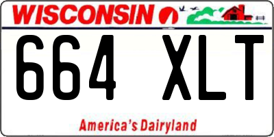WI license plate 664XLT