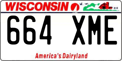 WI license plate 664XME