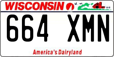WI license plate 664XMN