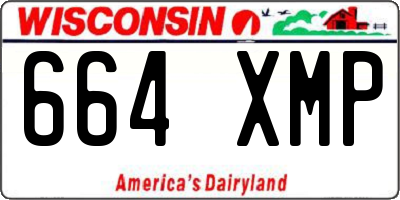 WI license plate 664XMP