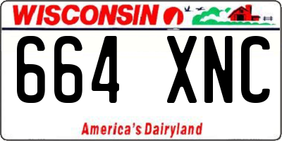 WI license plate 664XNC