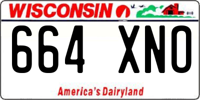 WI license plate 664XNO
