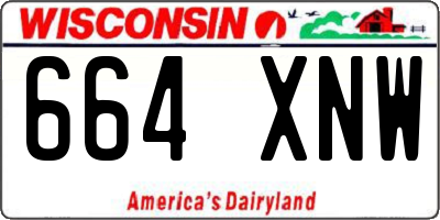 WI license plate 664XNW