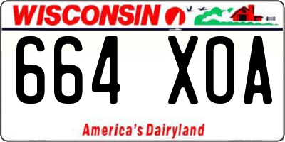 WI license plate 664XOA