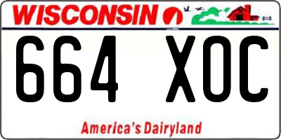 WI license plate 664XOC
